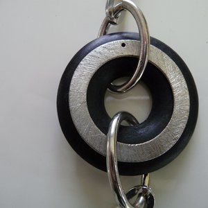 VINTAGE TRENDY HIPPY BOHEMIAN women's  metal wood  belt size M